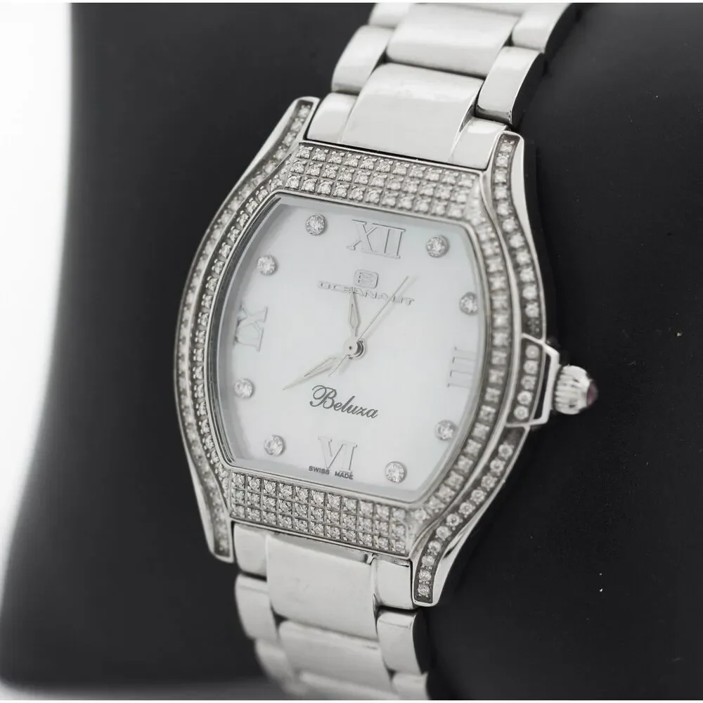 Oceanaut Beluza Women's Tonneau Diamond Crystal Watch Mother of Pearl Dial
